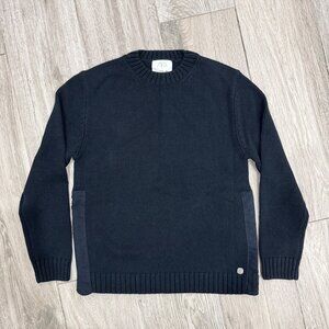 EUC Zara Kids Side Zip Boys Dark Blue Pullover Knit Sweater Size 13-14